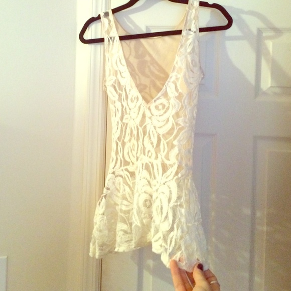 Lace peplum top - Picture 1 of 4