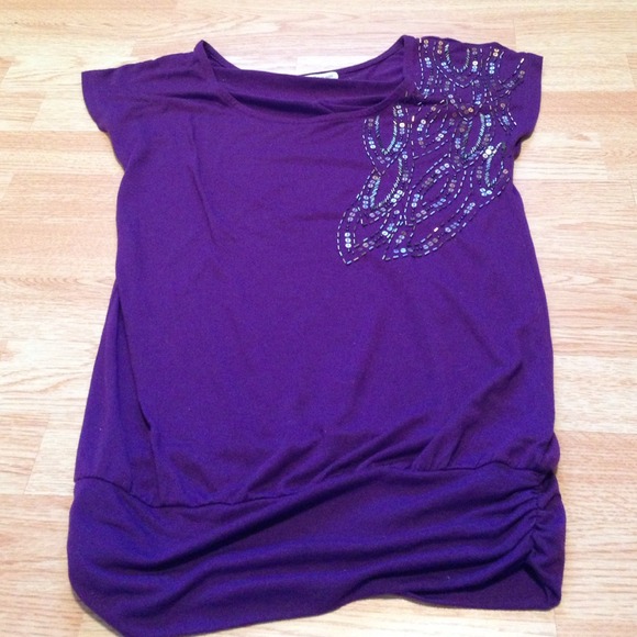 Purple short sleeve shirt