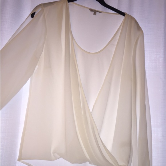 White draped blouse