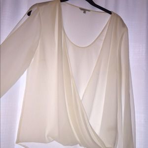 White draped blouse