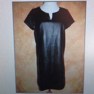 Tinley road black vegan leather shift dress