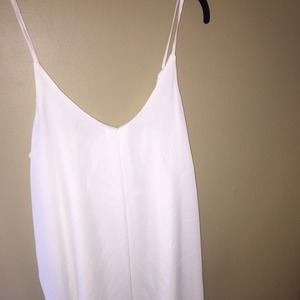 White spaghetti strap shift dress