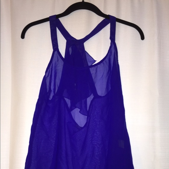 Royal blue sheer blouse