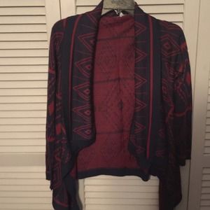 Navy blue and maroon cardigan