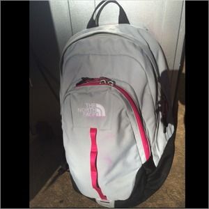 Pink & Gray Northface Vault Backpack