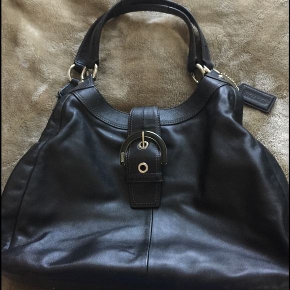 Coach Large black leather purse
