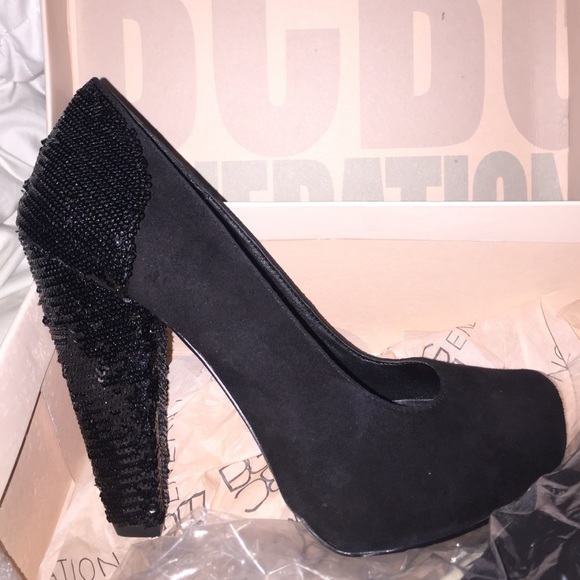 BCBG suede and sequin pumps. New in box