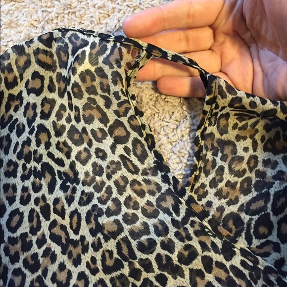 Boutique bought black/ leopard sheer top - Picture 3 of 4