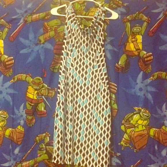 Black with blue diamonds dress...formal or casual