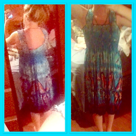 Blue butterfly sundress