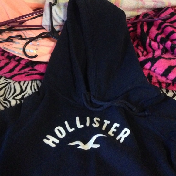 Navy blue hollister hoodie - Picture 2 of 3