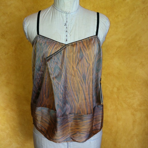 Faux bois wood grain cami top NWT - Picture 1 of 2