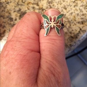 Sterling silver butterfly ring size 7