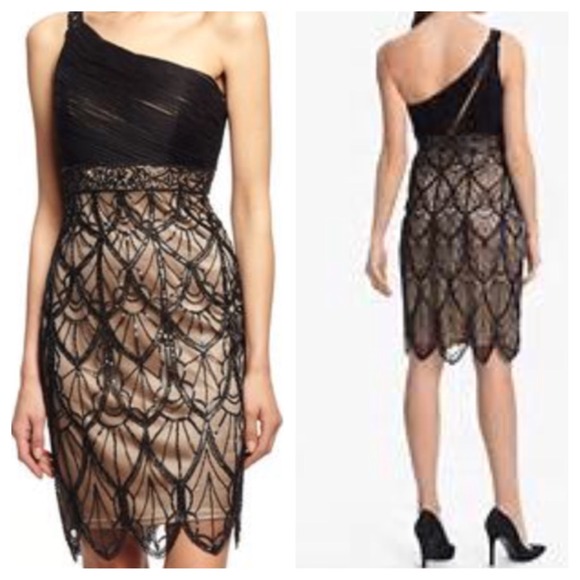 Silver Sue wong one shoulder beaded dress