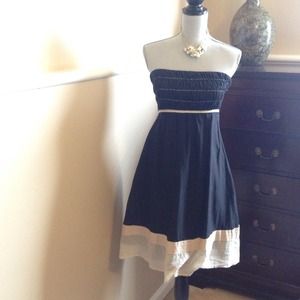 Strapless black/cream dress