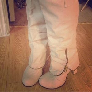 Taupe slouch boots