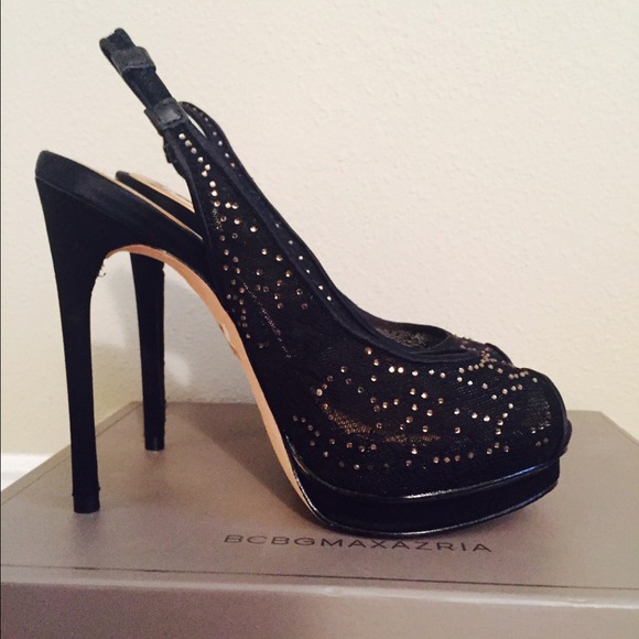 BCBCMaxAzria black and golden heels - Picture 2 of 4