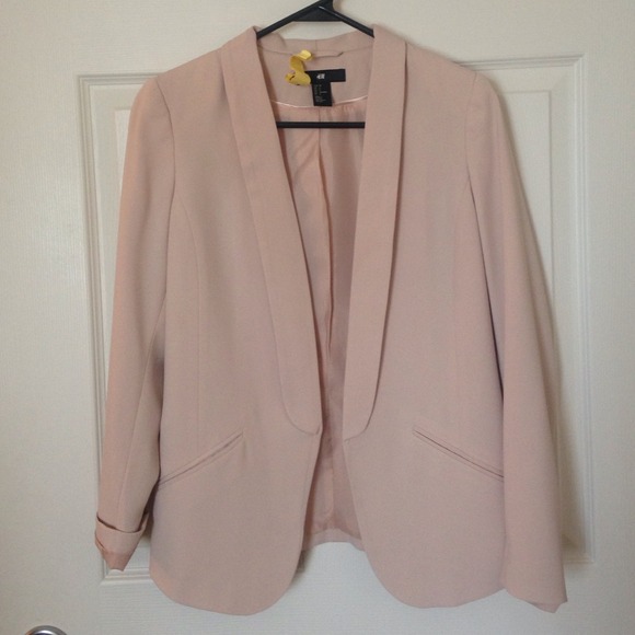 h&m blush blazer