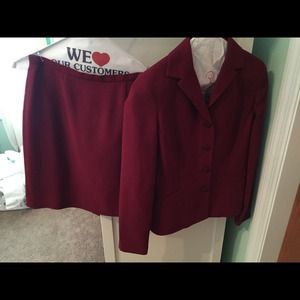 Maroon/red skirt and suit jacket