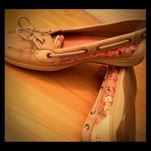 Sperry Top-Sider Beige Pink Sequin Boat Shoe sz 11