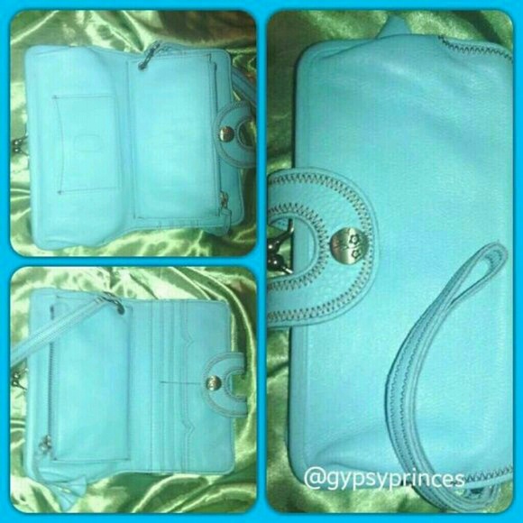 LUCKY BRAND Beautiful Turquoise 3 Fold Wristlet - Picture 2 of 4