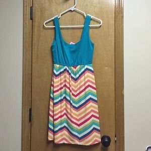 Multi colored chevron dress size Small