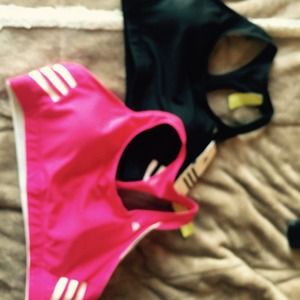 NWT black and hot pink Adidas sports bras