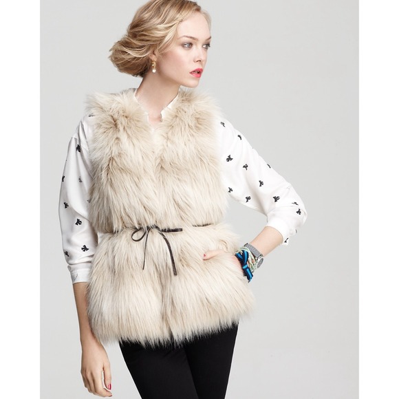 Juicy Couture Off White (Faux) Fur Vest