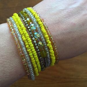 Yellow beaded bracelet