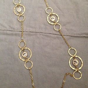 Long gold necklace