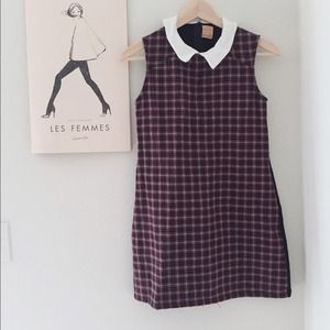 Red checked Zara collared dress