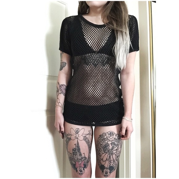 Black fishnet top