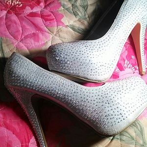 Fluorescent & Rhinestone Studded Pumps