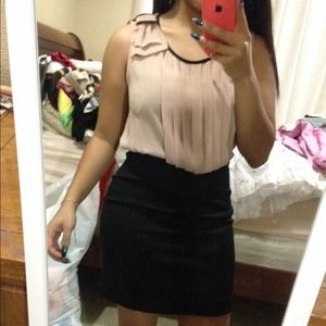 Champagne and black dress