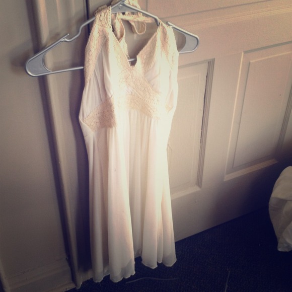 Cream halter top dress