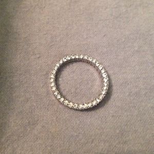 Round sterling silver  cz pendant