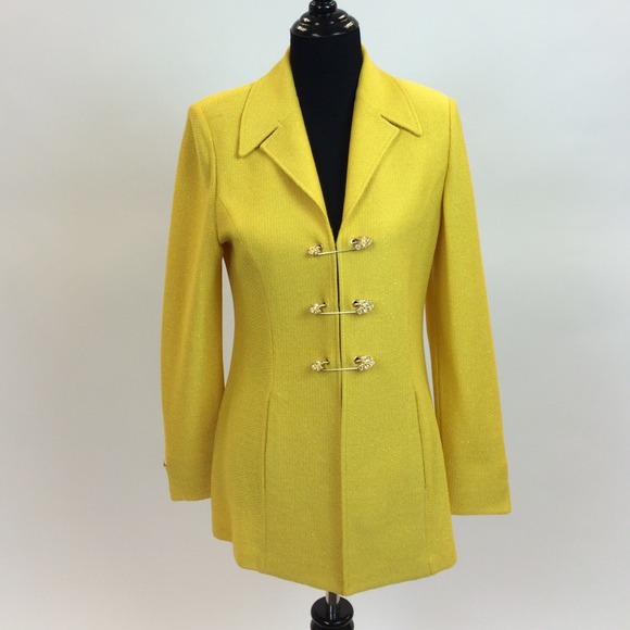 Vibrant Yellow St. John Knit Classic Jacket - Picture 1 of 3
