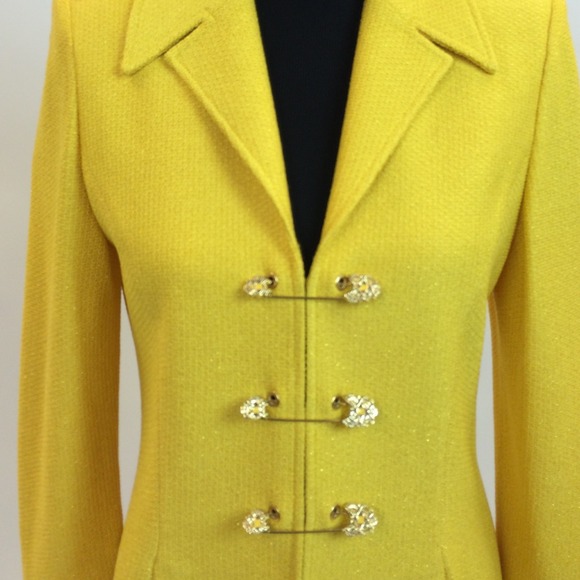 Vibrant Yellow St. John Knit Classic Jacket - Picture 3 of 3