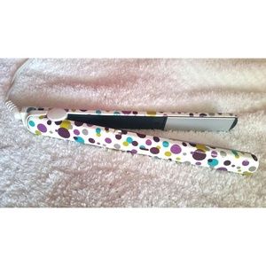 Cute polka-dot flat iron.