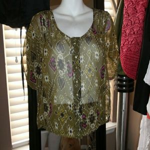 Sugar 17 crop lace shirt see through / symmetrical