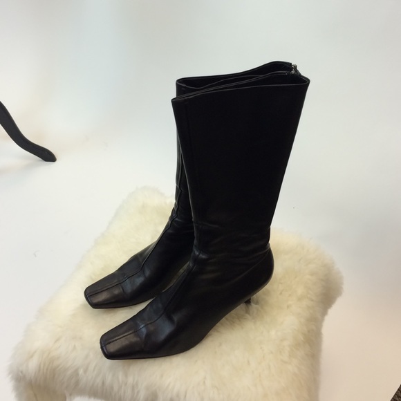 Prada - Black Calf Leather Boots - Picture 2 of 4