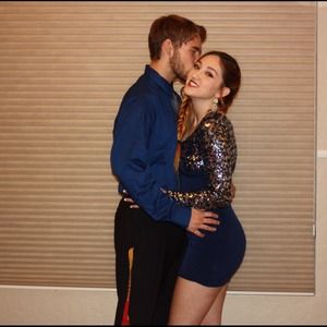 Blue/Silver form-fitting sequin dress