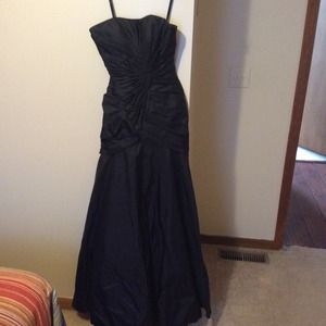 Black strapless corset style dress