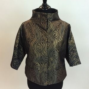 Nichole Miller Black & Gold Brocade Jacket
