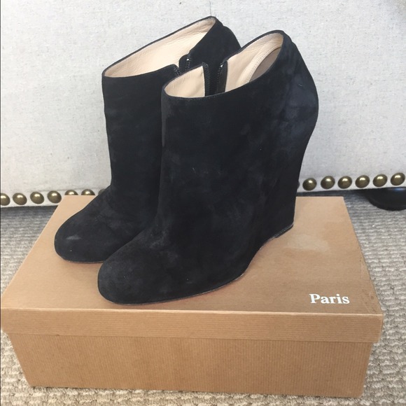 Louboutin suede wedge heel