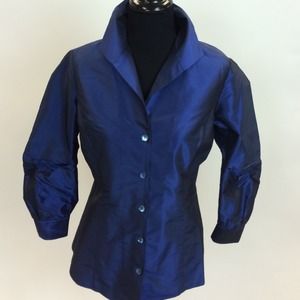 Lafayette 148 Royal Blue silk Jacket