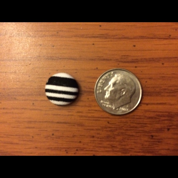 Button Covered Earrings - Picture 2 of 2