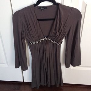 SKY Brand Grey Top or Dress w/Chain Detail size xs