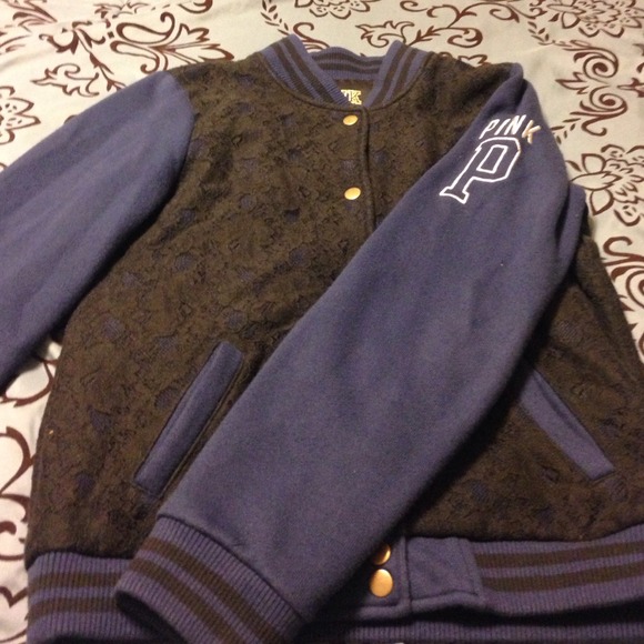 Pink varsity look jacket