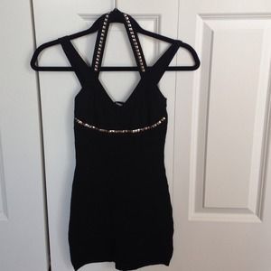 BEBE Sexy Black Bandage Dress w/Studs, Size XS